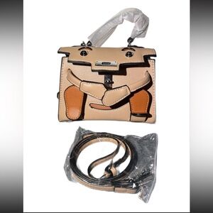 Teddy Bear Tan and Brown Women's mini Bag / Purse